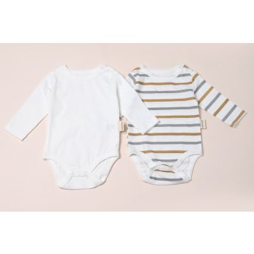 Baba kombidressz szett 2 db. fehér, csíkos