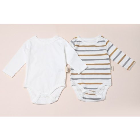 Baba kombidressz szett 2 db. fehér, csíkos