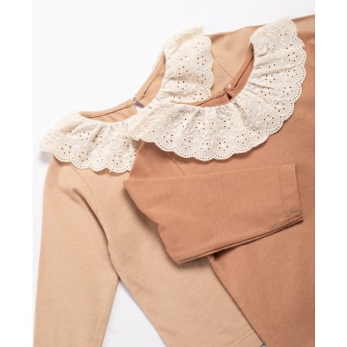 Csipkeszegélyes gallér részlet baba pulóver