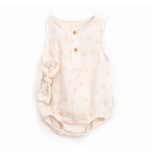 Kagyló mintás muszlin baba napozó fejpánttal