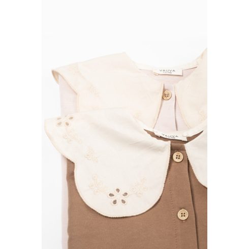 Hímzett, galléros kardigán púder gallér részlet