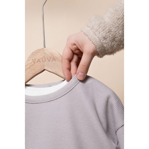 Hosszú ujjú waffle szett babáknak szürke részlet