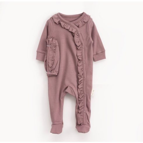 Hosszú ujjú baba rugdalózó teljes nézet, fodros kivitel