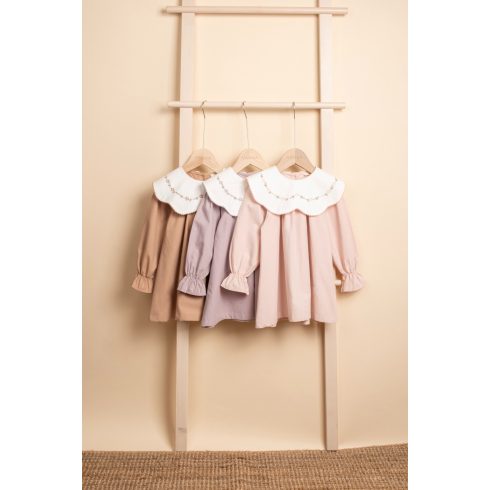 Virághímzéses galléros kislány ruha