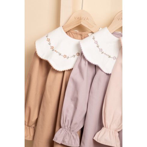 Virághímzéses galléros kislány ruha 