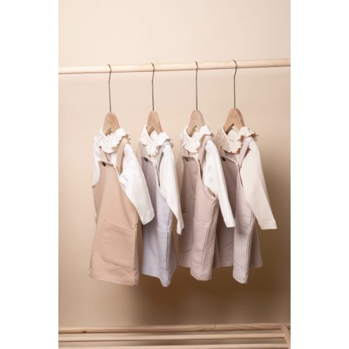 Kantáros kislány ruha hosszú ujjú felsővel - barna