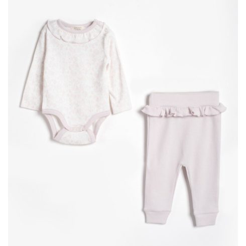 Fodros baba szett lila, virágmintás