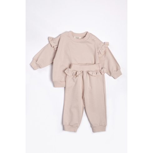 Kétrészes baba szett, pulóver és nadrág bézs színben