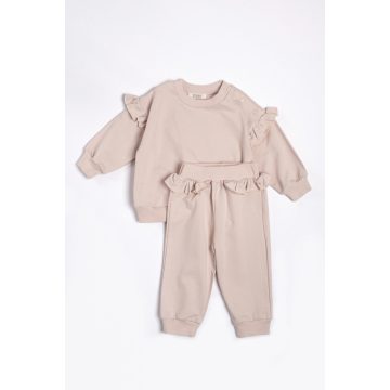   Kétrészes lány együttes, pulóver és nadrág bézs színben