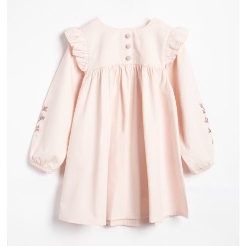 Elegáns, hímzett kislány ruha, rózsaszín