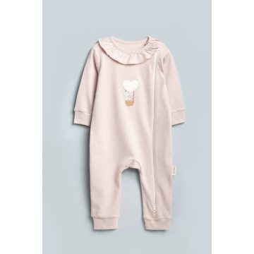 Hímzett rugdalózó bézs színben