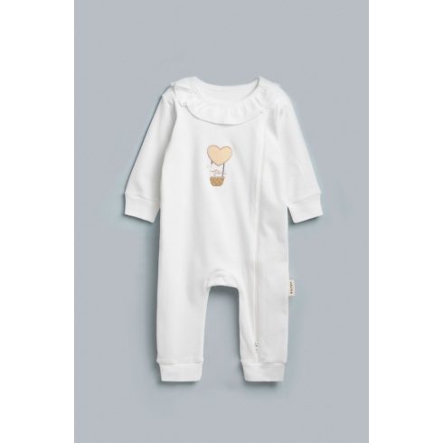 Hímzett rugdalózó fehér színben