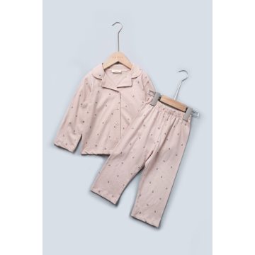 Cseresznye mintás pizsama 1-2 év, rózsaszín