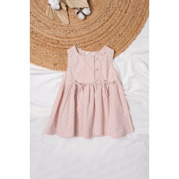 Pöttyös popelin kislány ruha 1-2 év, rózsaszín