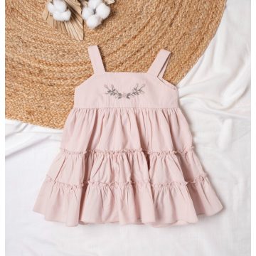 Meli pamut popelin kislány ruha rózsaszín