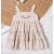 Meli pamut popelin kislány ruha hímzett díszítéssel bézs