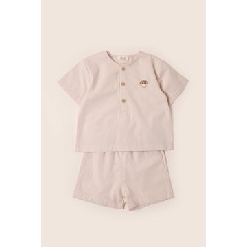 Poplin 2 részes baba együttes, bézs