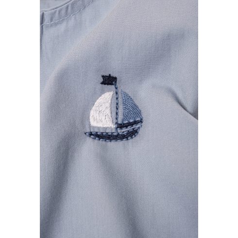 Poplin 2 részes baba együttes, kék