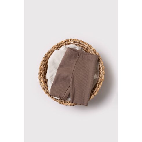 Kislány rövid leggings, sötétbarna
